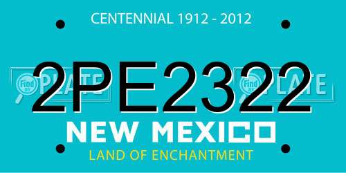 2PE2322 New Mexico License Plate