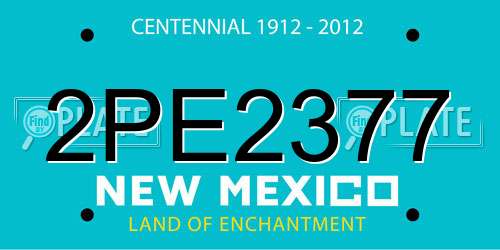2PE2377 New Mexico License Plate