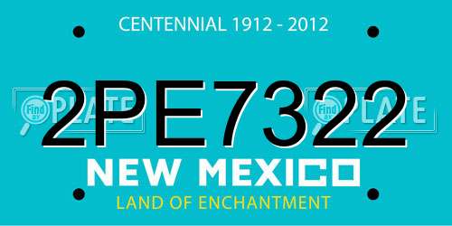 2PE7322 New Mexico License Plate