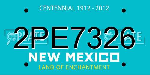 2PE7326 New Mexico License Plate