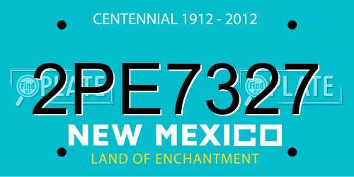 2PE7327 New Mexico License Plate