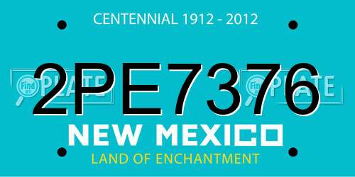 2PE7376 New Mexico License Plate