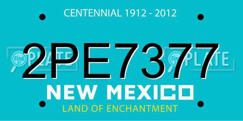 2PE7377 New Mexico License Plate