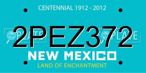 2PEZ372 New Mexico License Plate