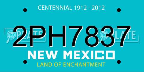 2PH7837 New Mexico License Plate