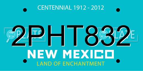2PHT832 New Mexico License Plate