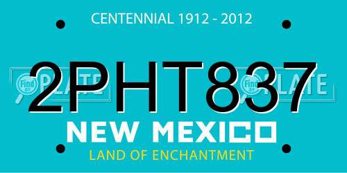2PHT837 New Mexico License Plate