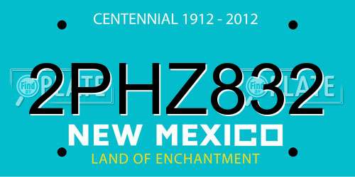 2PHZ832 New Mexico License Plate