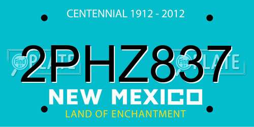 2PHZ837 New Mexico License Plate