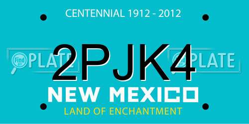 2PJK4 New Mexico License Plate