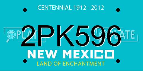 2PK596 New Mexico License Plate