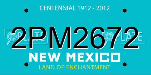 2PM2672 New Mexico License Plate