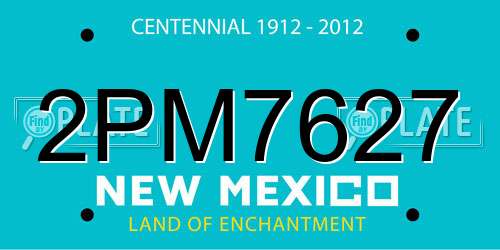 2PM7627 New Mexico License Plate