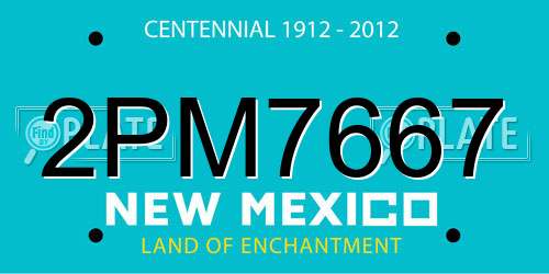 2PM7667 New Mexico License Plate