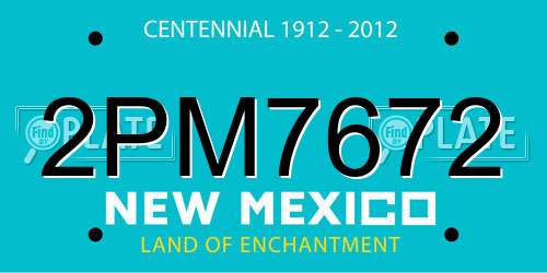 2PM7672 New Mexico License Plate