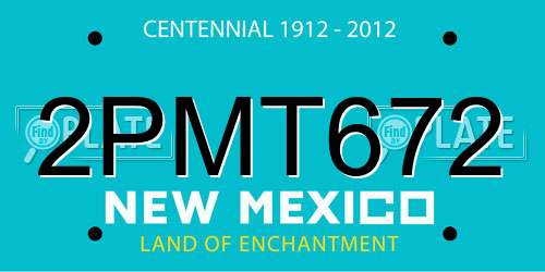 2PMT672 New Mexico License Plate