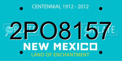 2PO8157 New Mexico License Plate