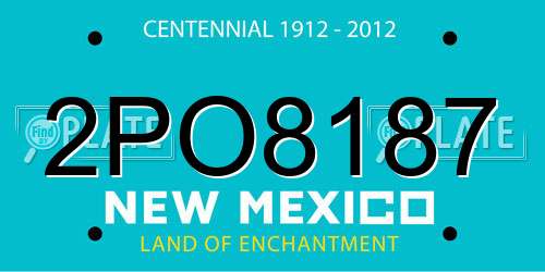 2PO8187 New Mexico License Plate