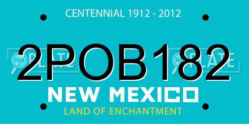 2POB182 New Mexico License Plate