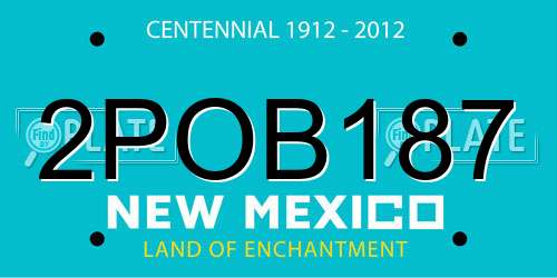 2POB187 New Mexico License Plate