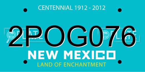 2POG076 New Mexico License Plate