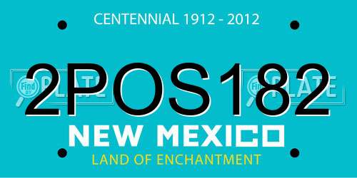 2POS182 New Mexico License Plate