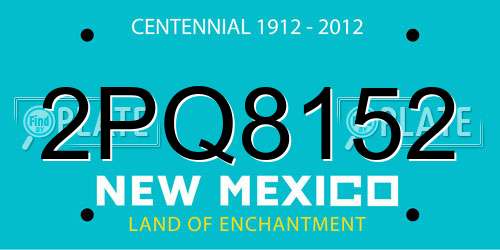 2PQ8152 New Mexico License Plate