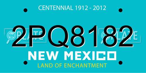 2PQ8182 New Mexico License Plate