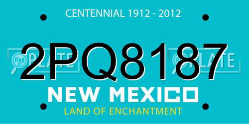 2PQ8187 New Mexico License Plate