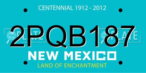2PQB187 New Mexico License Plate