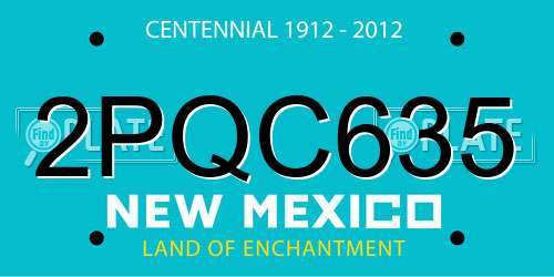 2PQC635 New Mexico License Plate
