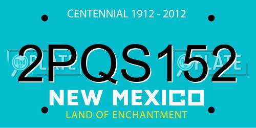 2PQS152 New Mexico License Plate