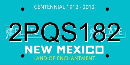 2PQS182 New Mexico License Plate
