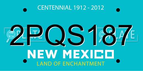 2PQS187 New Mexico License Plate