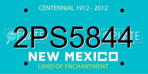 2PS5844 New Mexico License Plate