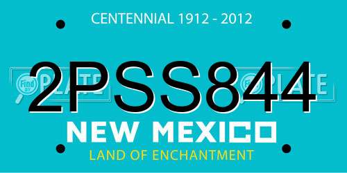 2PSS844 New Mexico License Plate