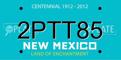 2PTT85 New Mexico License Plate
