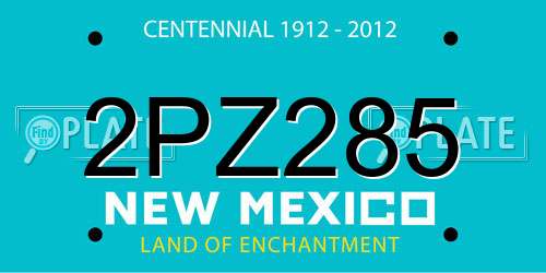 2PZ285 New Mexico License Plate
