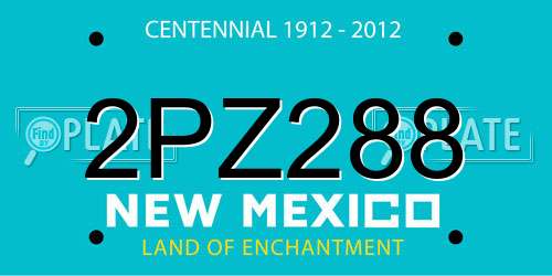 2PZ288 New Mexico License Plate