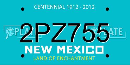 2PZ755 New Mexico License Plate