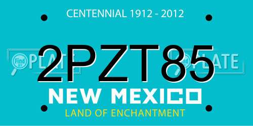 2PZT85 New Mexico License Plate