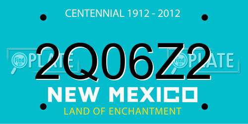 2Q06Z2 New Mexico License Plate