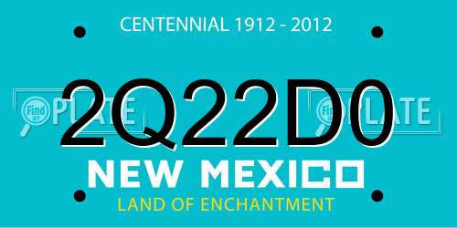 2Q22D0 New Mexico License Plate