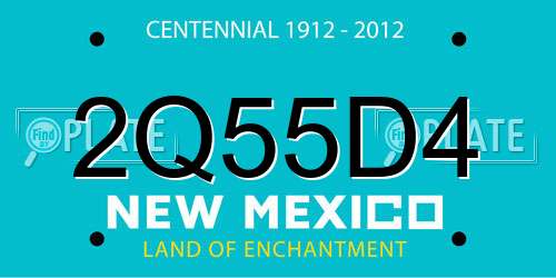 2Q55D4 New Mexico License Plate