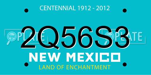 2Q56S3 New Mexico License Plate