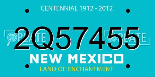 2Q57455 New Mexico License Plate
