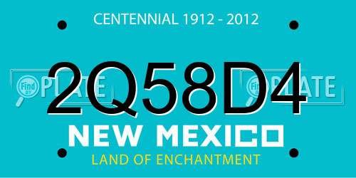 2Q58D4 New Mexico License Plate