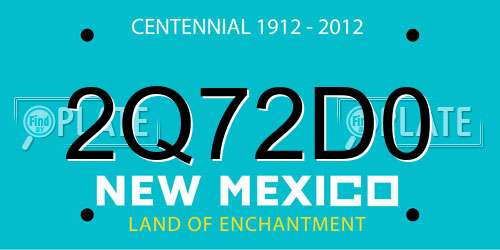 2Q72D0 New Mexico License Plate