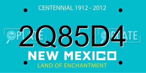 2Q85D4 New Mexico License Plate