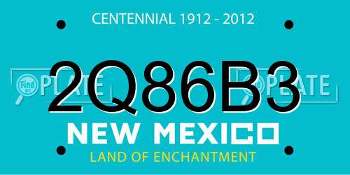2Q86B3 New Mexico License Plate